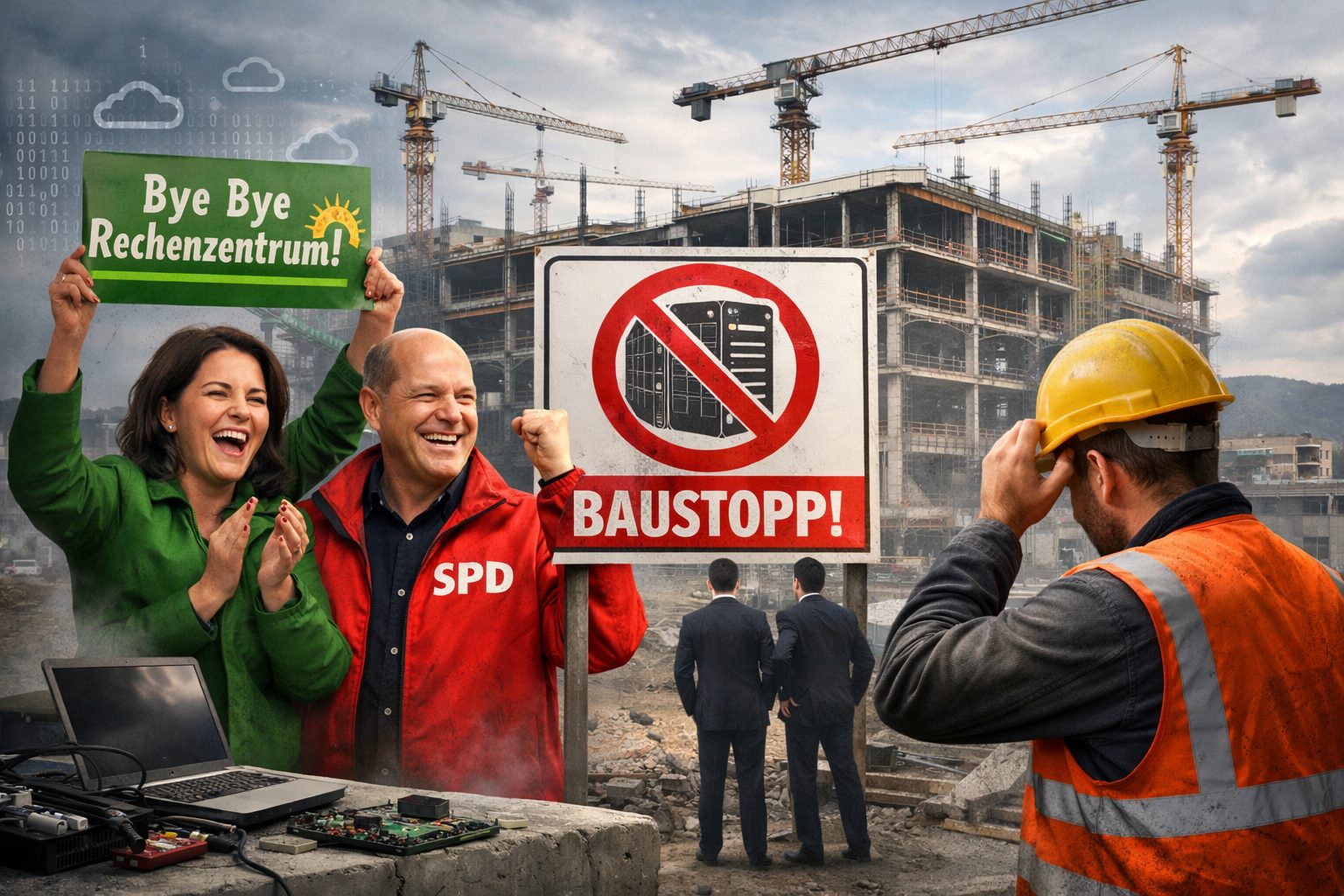 Stadt stoppt 2,5-Milliarden-Projekt: „Bye Bye, Rechenzentrum“ – wie Grüne und SPD den Fortschritt ausbremsen
